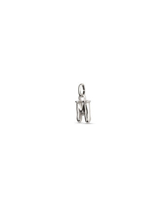 Sterling silver-plated charm with small letter M